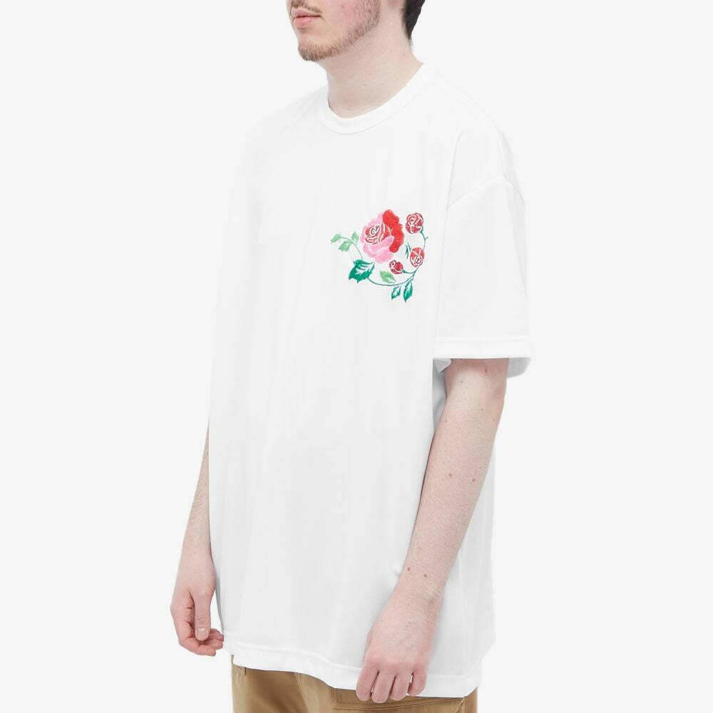 Comme des Garçons Homme Plus Rose in Bud Embroidery Poly T