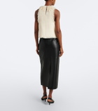 Róhe Leather pencil skirt