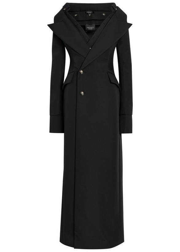 Photo: A.W.A.K.E Mode Off-the-shoulder Maxi Blazer Dress Black