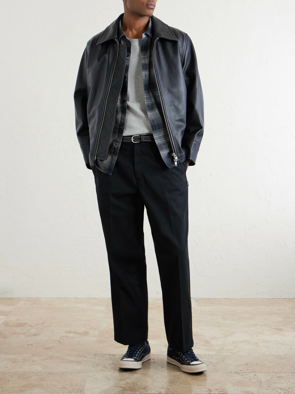 Neighborhood - Wide-Leg Twill Trousers - Black
