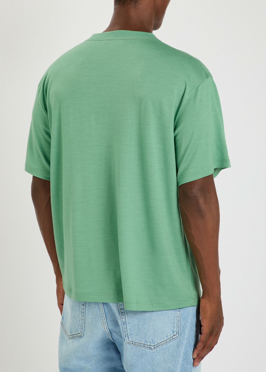 Studio Nicholson Wool-jersey T-shirt Green Light