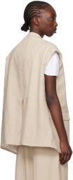 REMAIN Birger Christensen Beige Oversized Vest