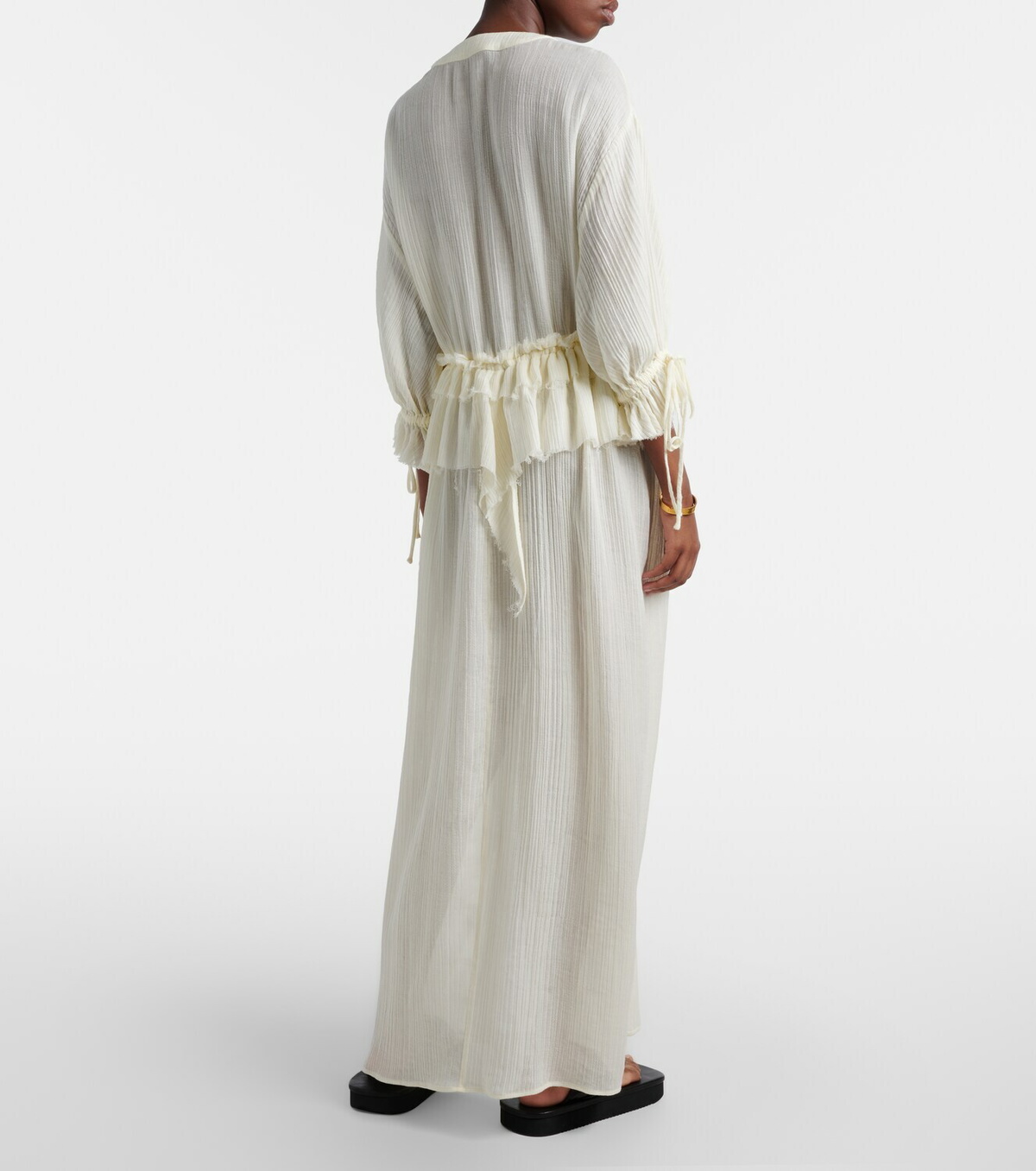 The Attico Ruffled cotton maxi dress