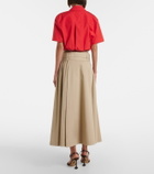 Loewe Belted cotton and silk maxi skirt