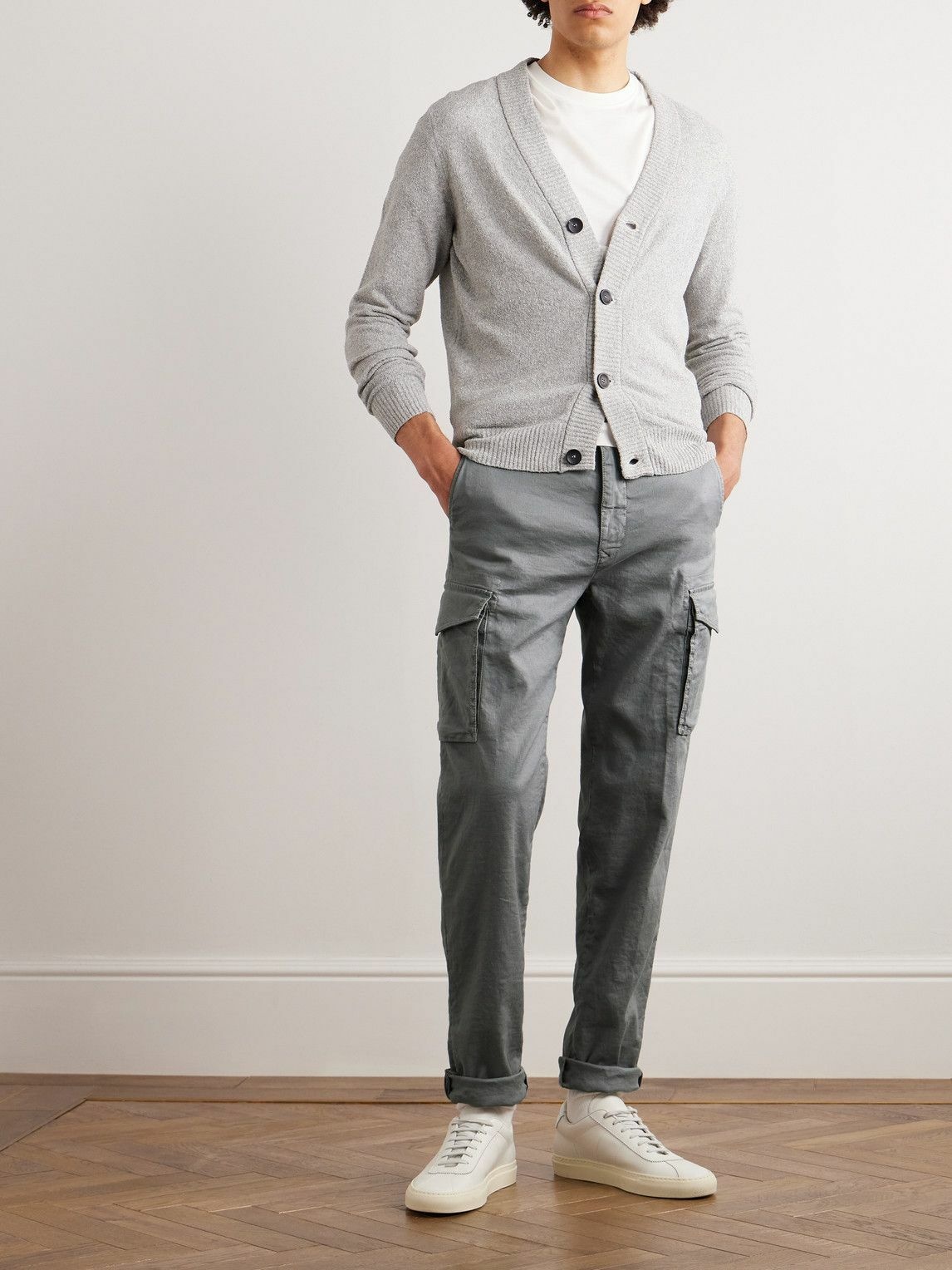 Incotex - Straight-Leg Linen-Blend Cargo Trousers - Gray Incotex