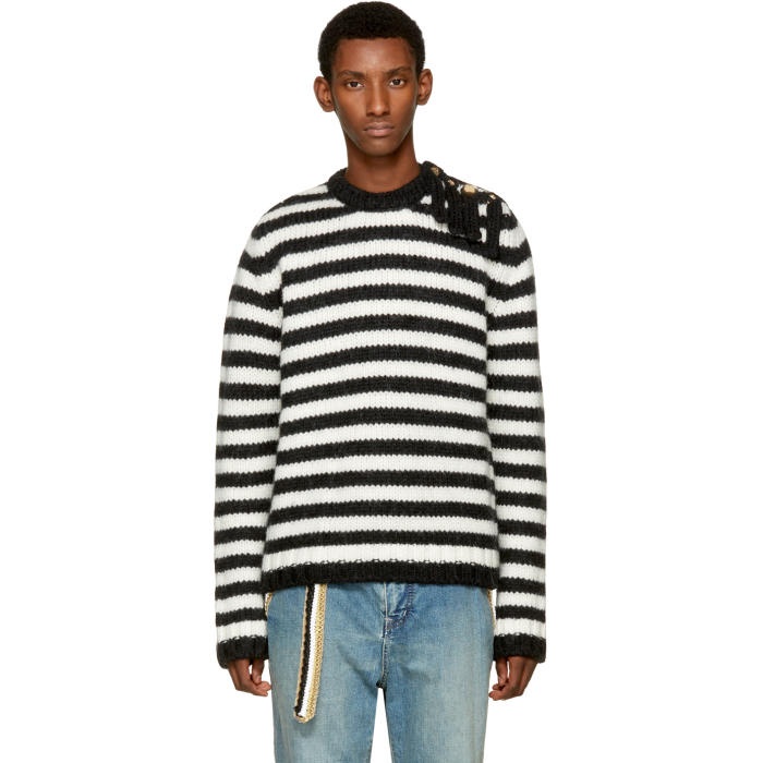 Photo: Loewe Black and White Striped Sweater