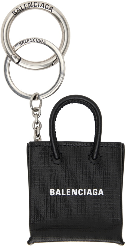 Photo: Balenciaga Black Mini Shopping Keyring