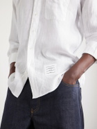 Thom Browne - Logo-Appliquéd 4-Bar Linen Shirt - White