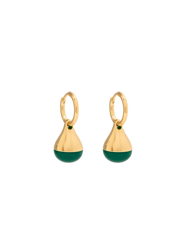 Photo: Otiumberg Stilla 14kt Gold Vermeil Hoop Earrings - Green - One Size