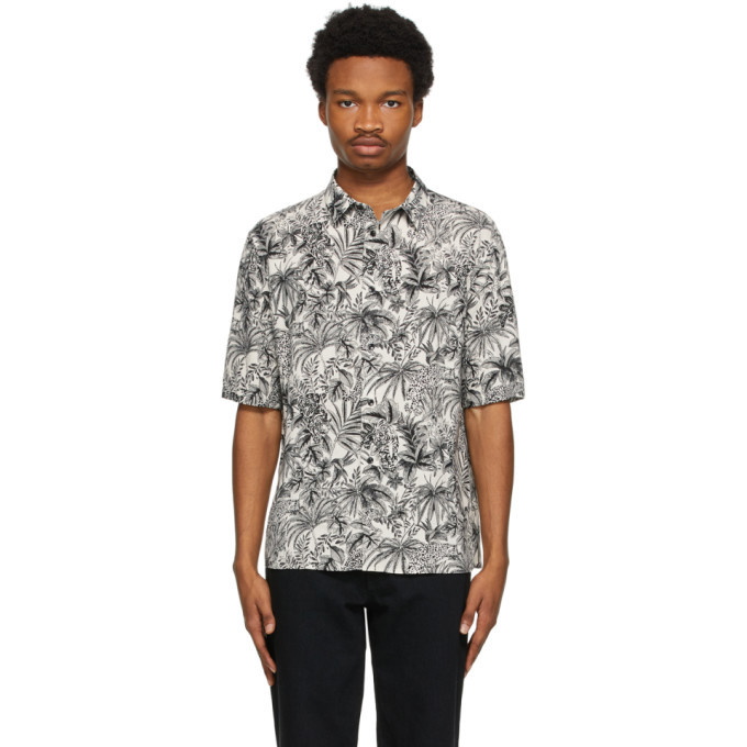 Photo: Saint Laurent Off-White and Black Floral Short Sleeve Shirt