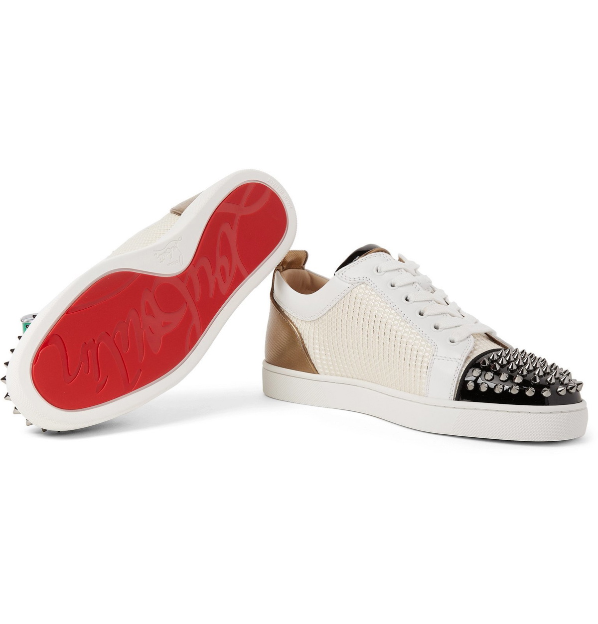 Christian Louboutin Louis Junior Spikes Orlato Leather Sneaker