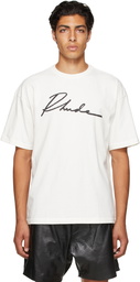 Rhude SSENSE Exclusive Off-White Logo Script T-Shirt