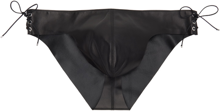 Photo: Ludovic de Saint Sernin Black Side Laced Leather Briefs