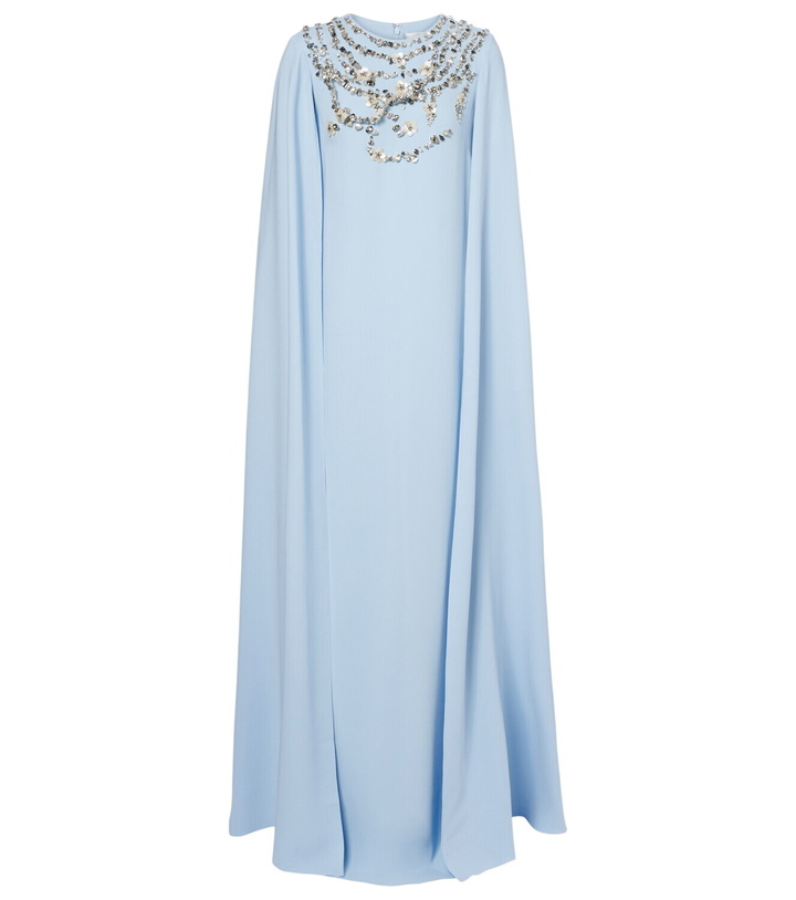 Photo: Oscar de la Renta Caped embellished silk-blend gown