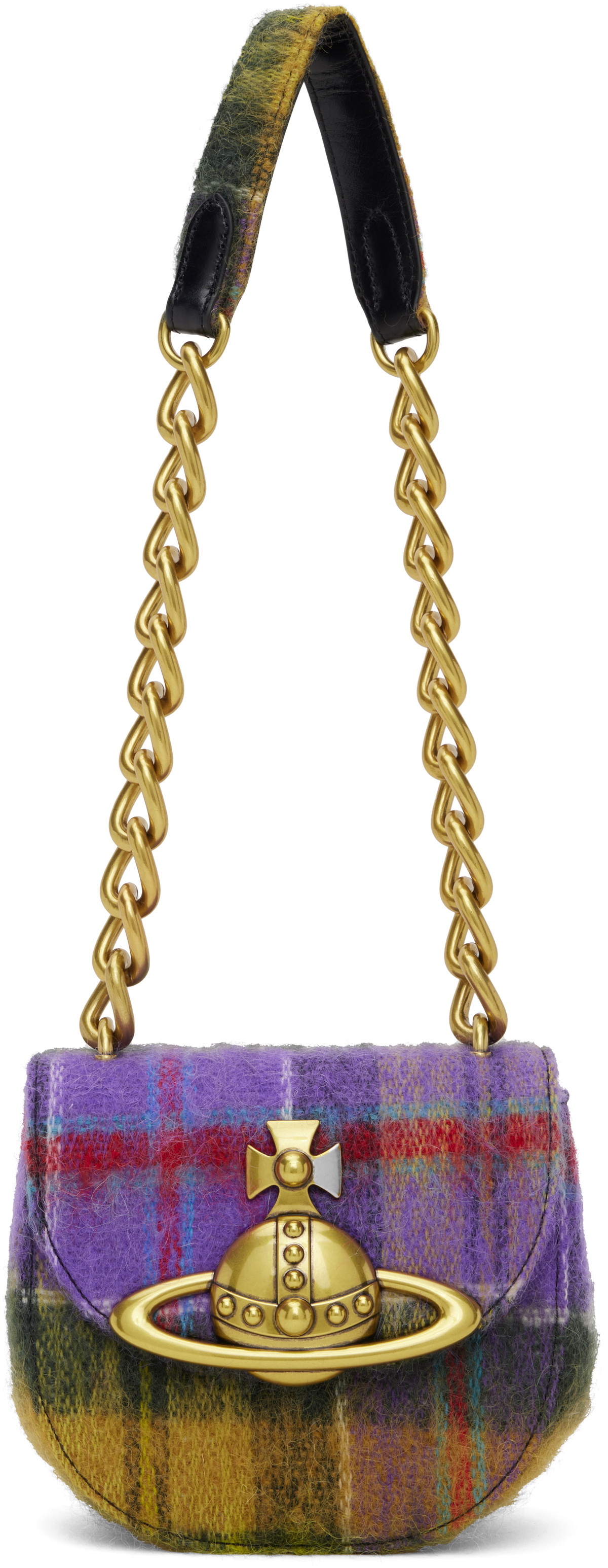 Vivienne Westwood Khaki & Purple Jodie Saddle Bag Vivienne Westwood