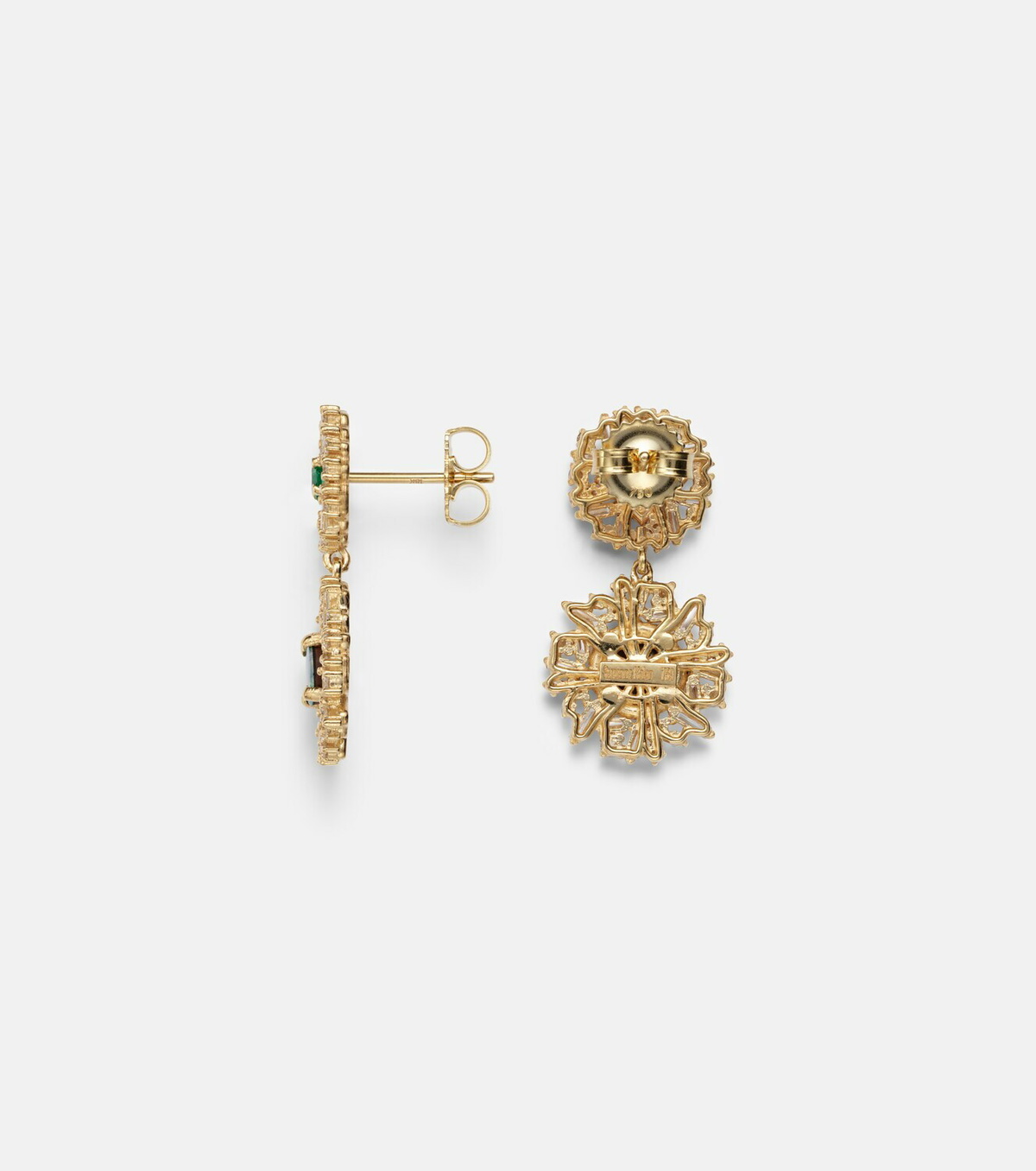 Suzanne Kalan 18kt gold (750/1000) drop earrings with gemstones