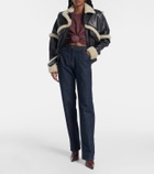 Magda Butrym Cropped cotton-blend T-shirt