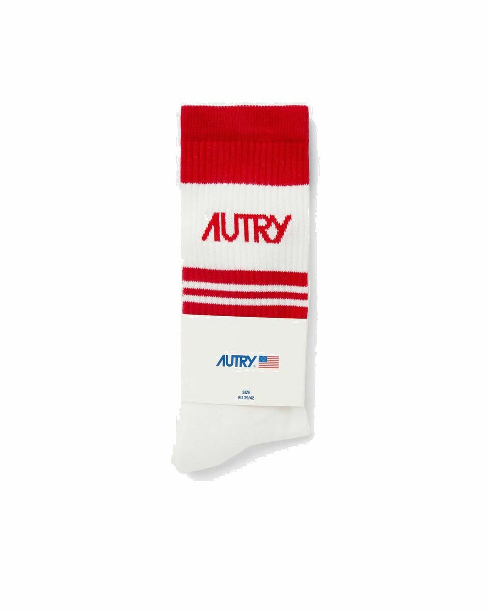 Photo: Autry Action Shoes Socks Main Red/White - Mens - Socks