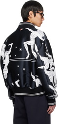 Thom Browne Navy Oversized Olympic Constellation Bomber Jacket