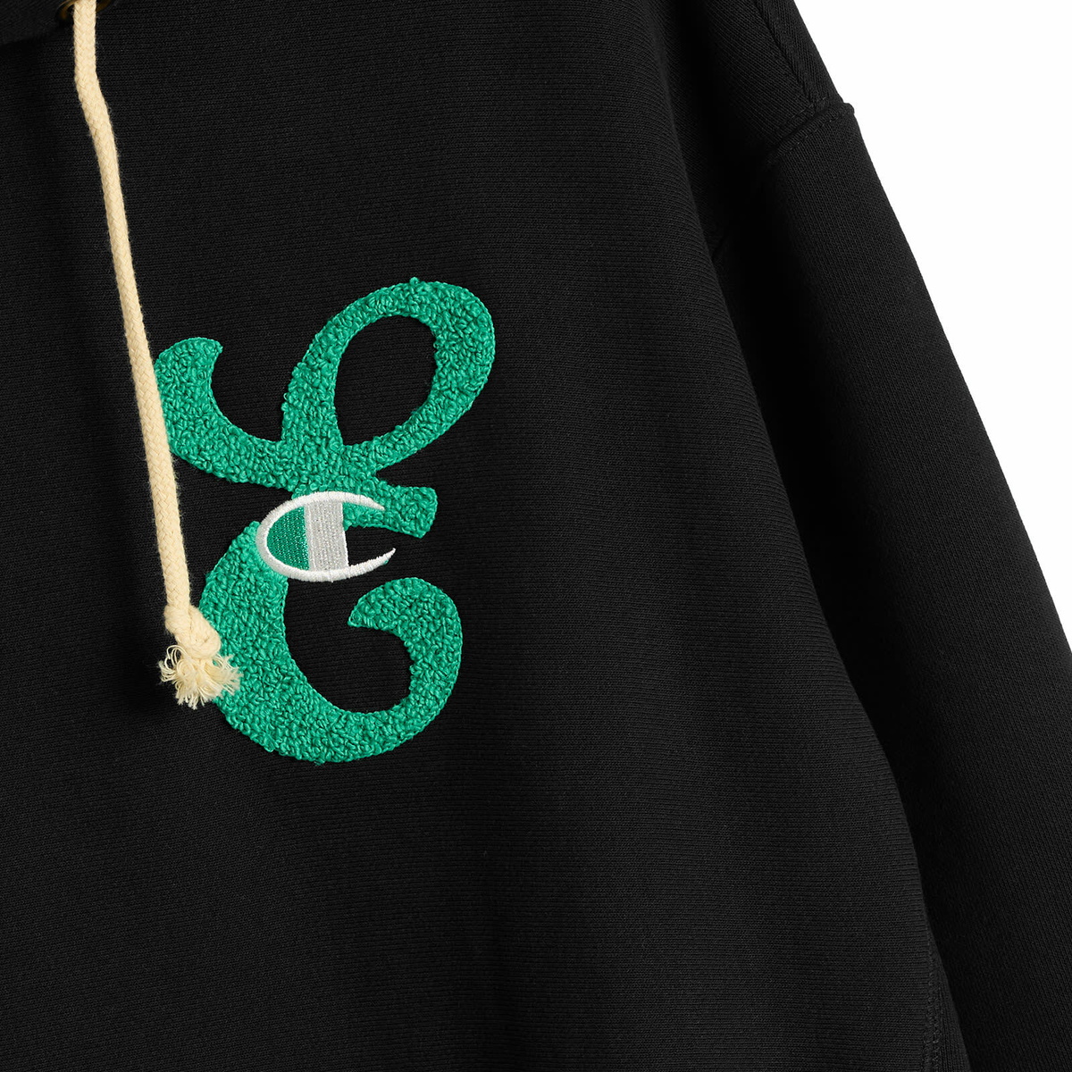 Champion for E by END. Hoodie 'Emerald' in Black