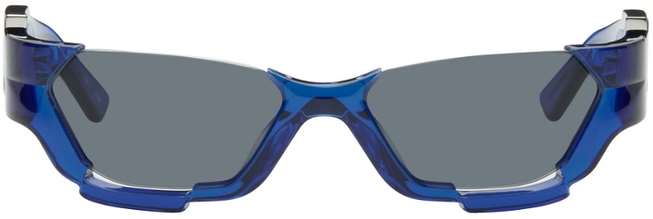 Photo: Feng Chen Wang SSENSE Exclusive Blue Deconstructed Sunglasses