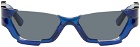 Feng Chen Wang SSENSE Exclusive Blue Deconstructed Sunglasses