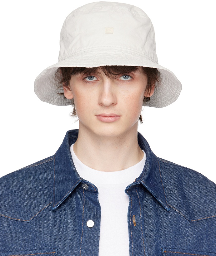 Photo: Acne Studios Gray Embroidered Bucket Hat