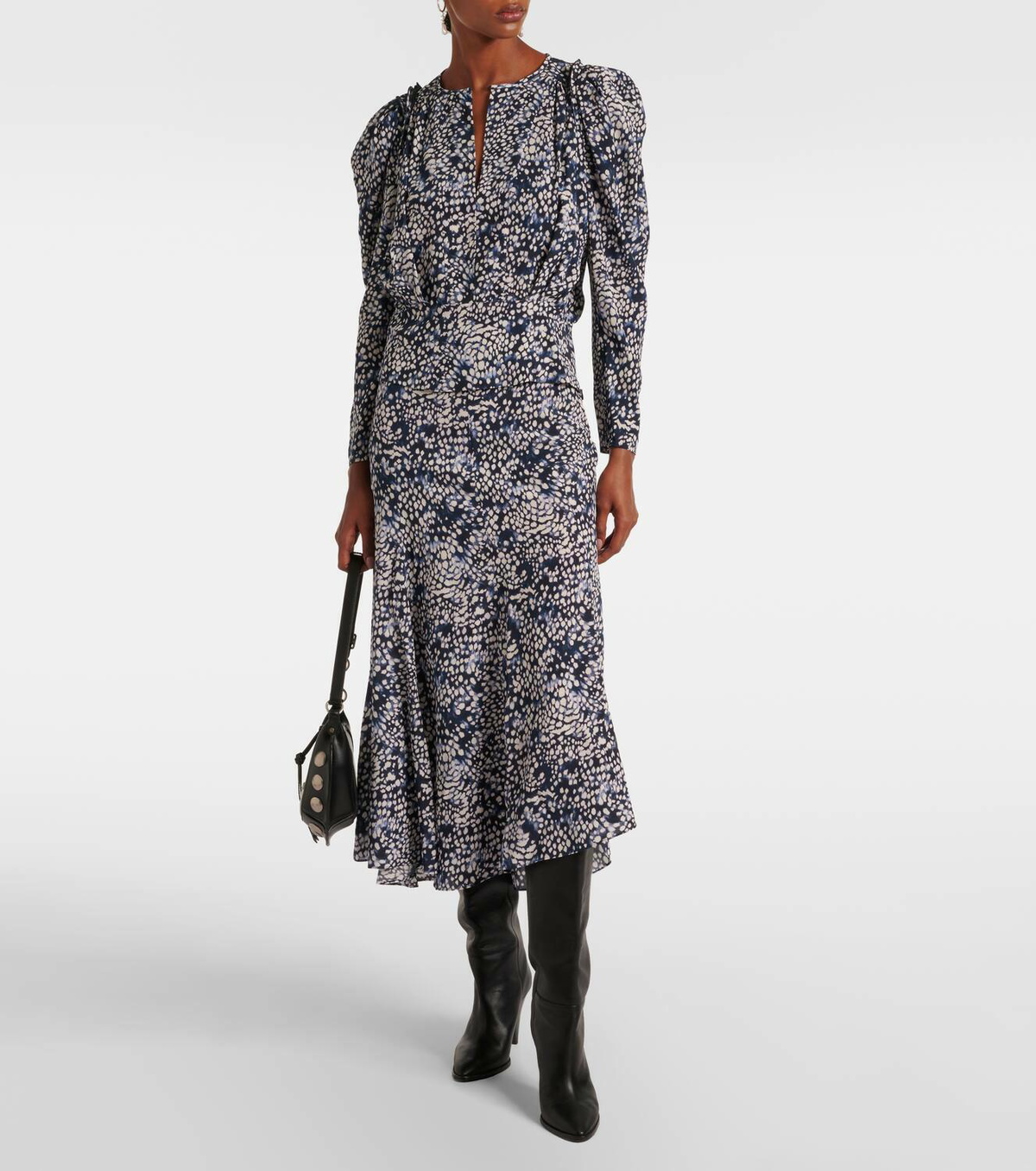 Isabel Marant Hortensia printed crêpe de chine midi skirt