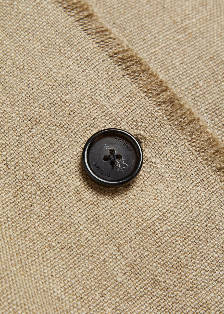 Toteme Frayed Linen Jacket Beige