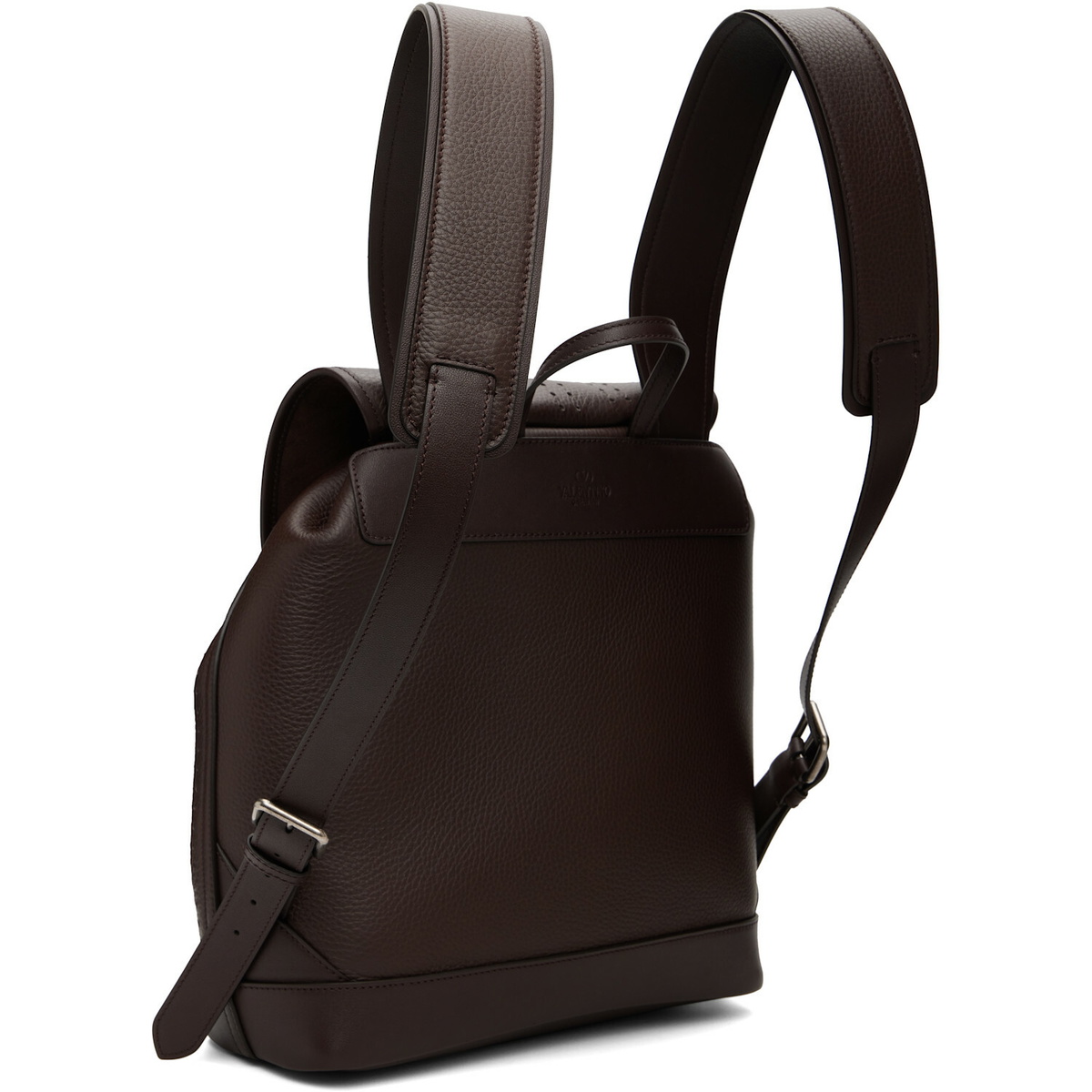 Valentino Garavani Brown Antibes Perforated Leather Backpack