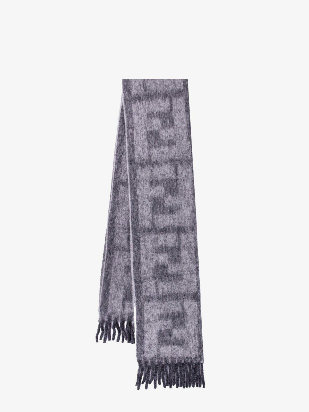 Fendi - Fringed Logo-Intarsia Wool Scarf - Brown Fendi