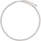 Amina Muaddi Silver Tennis Necklace