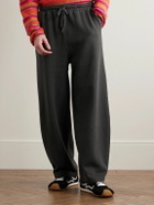 The Elder Statesman - Daily Wide-Leg Cotton and Cashmere-Blend Jersey Sweatpants - Gray