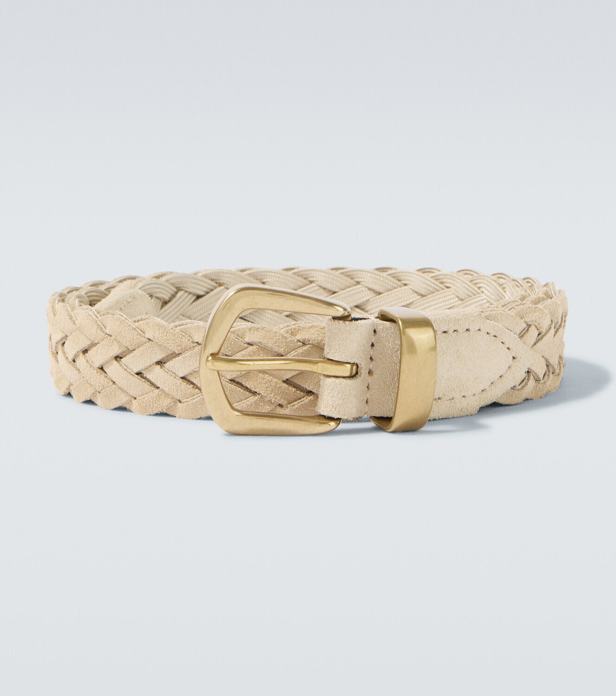Eleventy Braided suede belt
