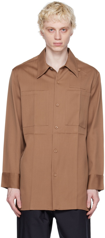 Photo: Jil Sander Brown Crease Shirt