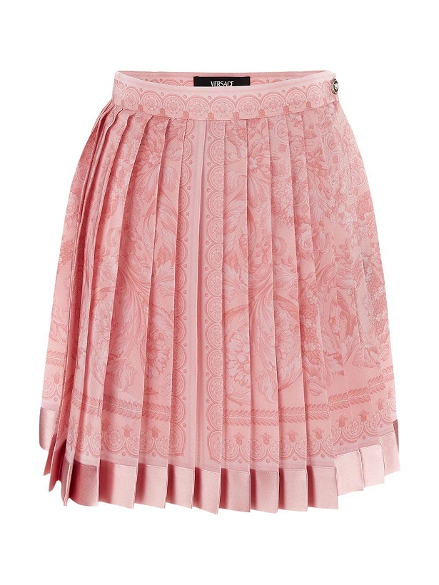 Photo: Versace Barocco Pleated Mini Skirt