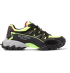 Valentino - Valentino Garavani Climbers Mesh, Leather and Rubber Sneakers - Yellow