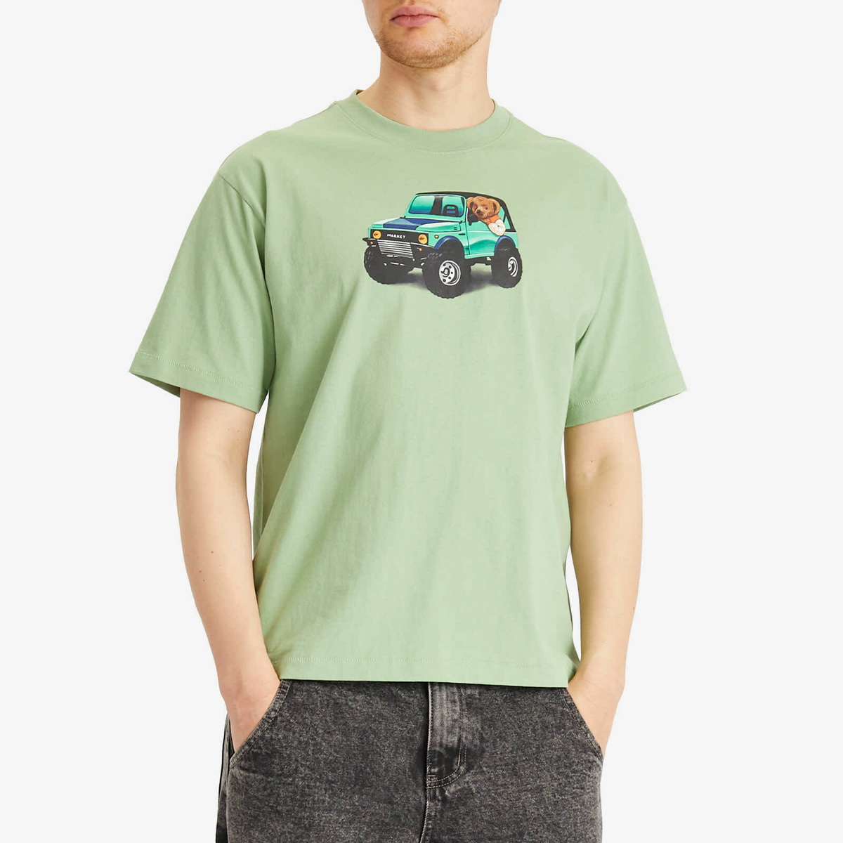 MARKET Men's 4X4 Bear T-Shirt in Basil