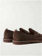 Officine Creative - Kent Suede Penny Loafers - Brown