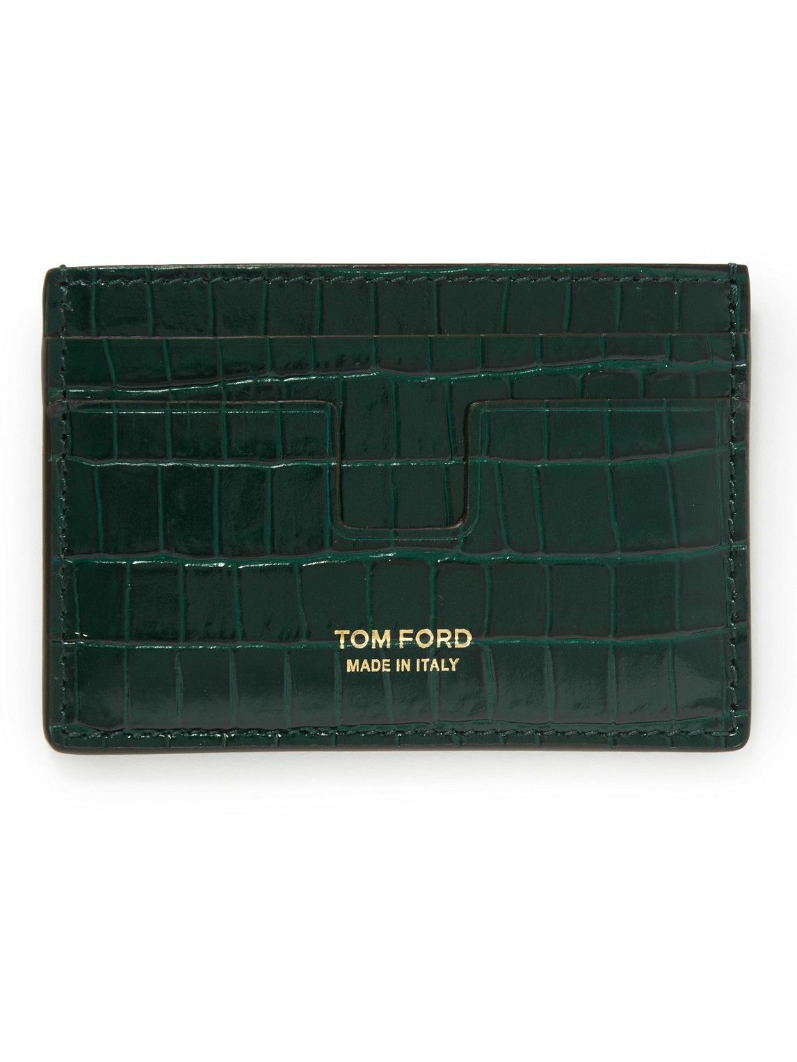 【関税&送料込】Tom Ford Leather Cardholder With Croco Effec TOM FORD Croc-Effect Leather Cardholder for Men | MR PORTER