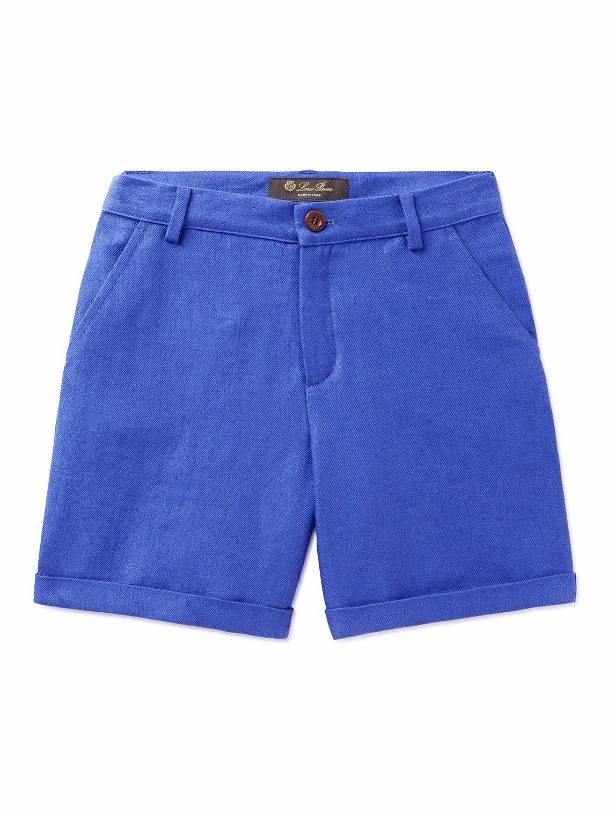 Photo: Loro Piana Kids - Nevin Antigua Linen Bermuda Shorts - Blue
