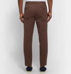 Rubinacci - Slim-Fit Cotton-Twill Trousers - Dark brown