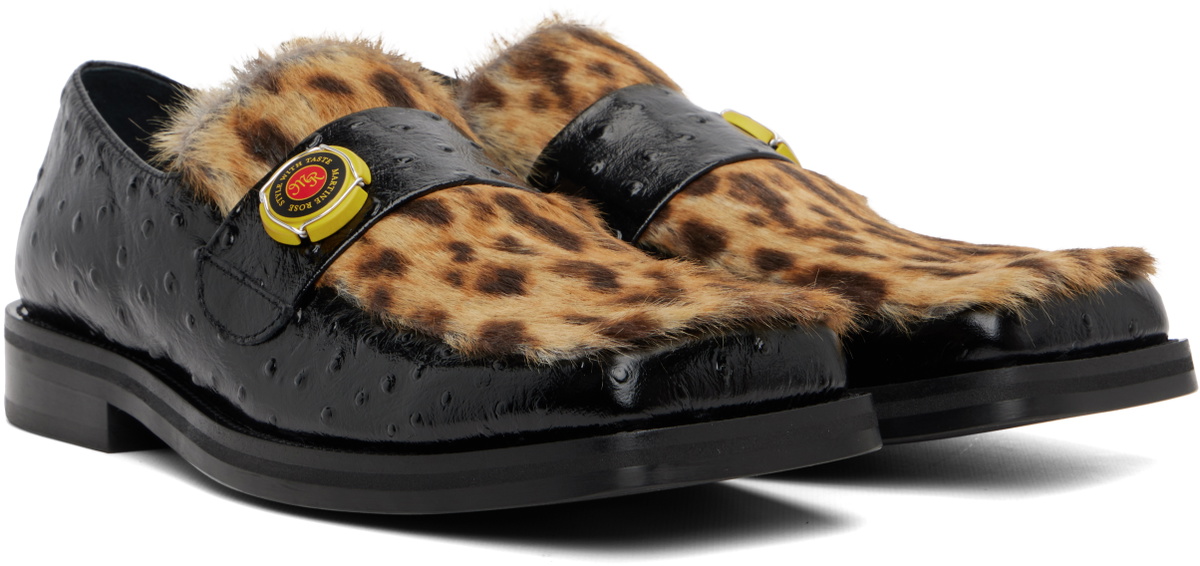 Martine Rose Black Champagne Cap Square Toe Loafers