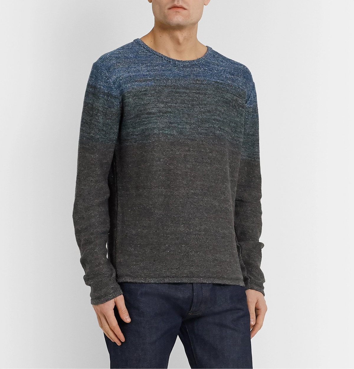 Inis Meáin - Mélange Linen Sweater - Gray Inis Meáin