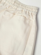 UMIT BENAN - Julian Straight-Leg Silk-Poplin Shorts - Neutrals