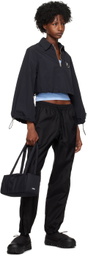AMOMENTO Black Padded Square Shoulder Bag