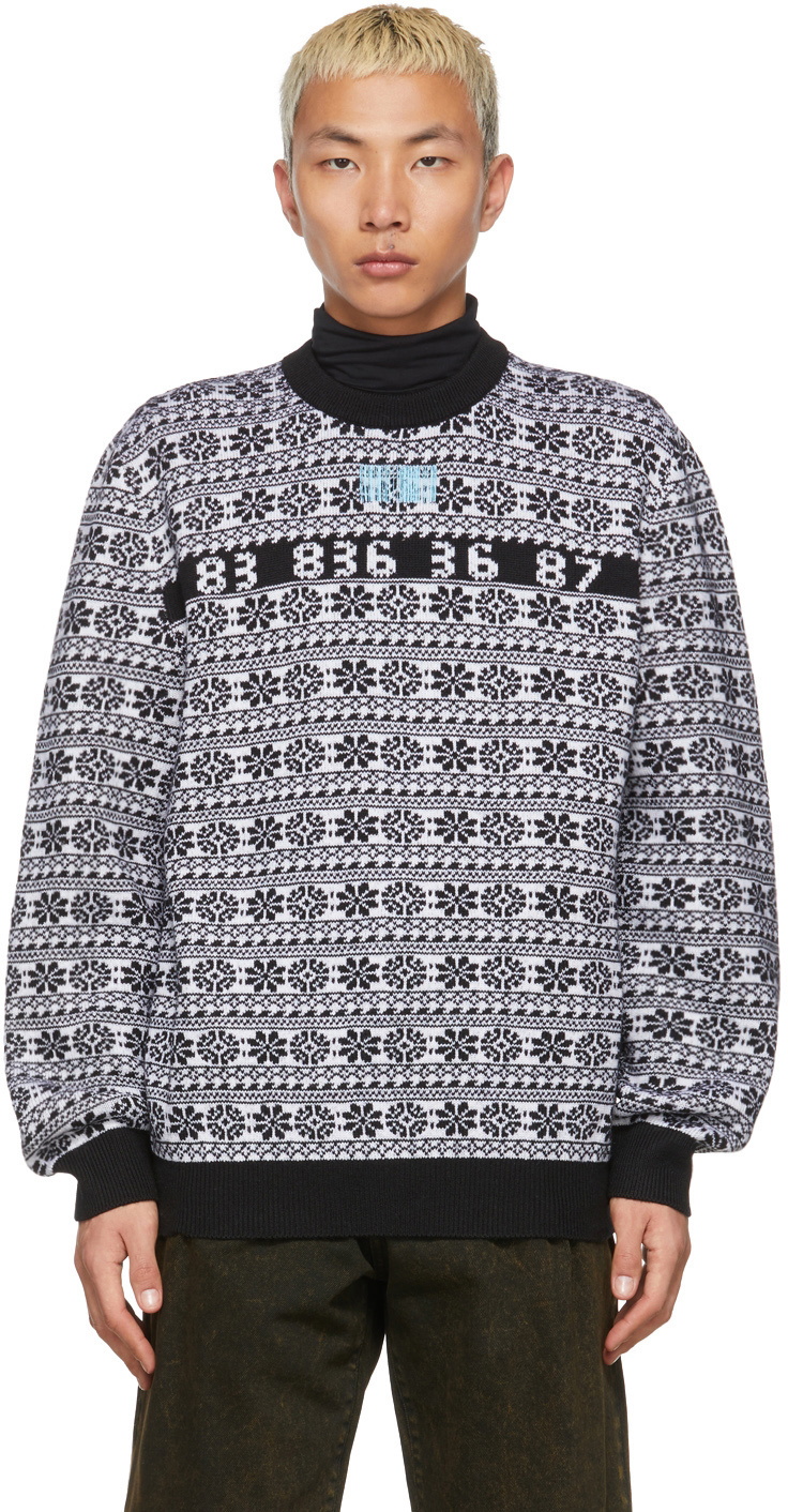 VTMNTS Black & White Number Nordic Sweater VTMNTS
