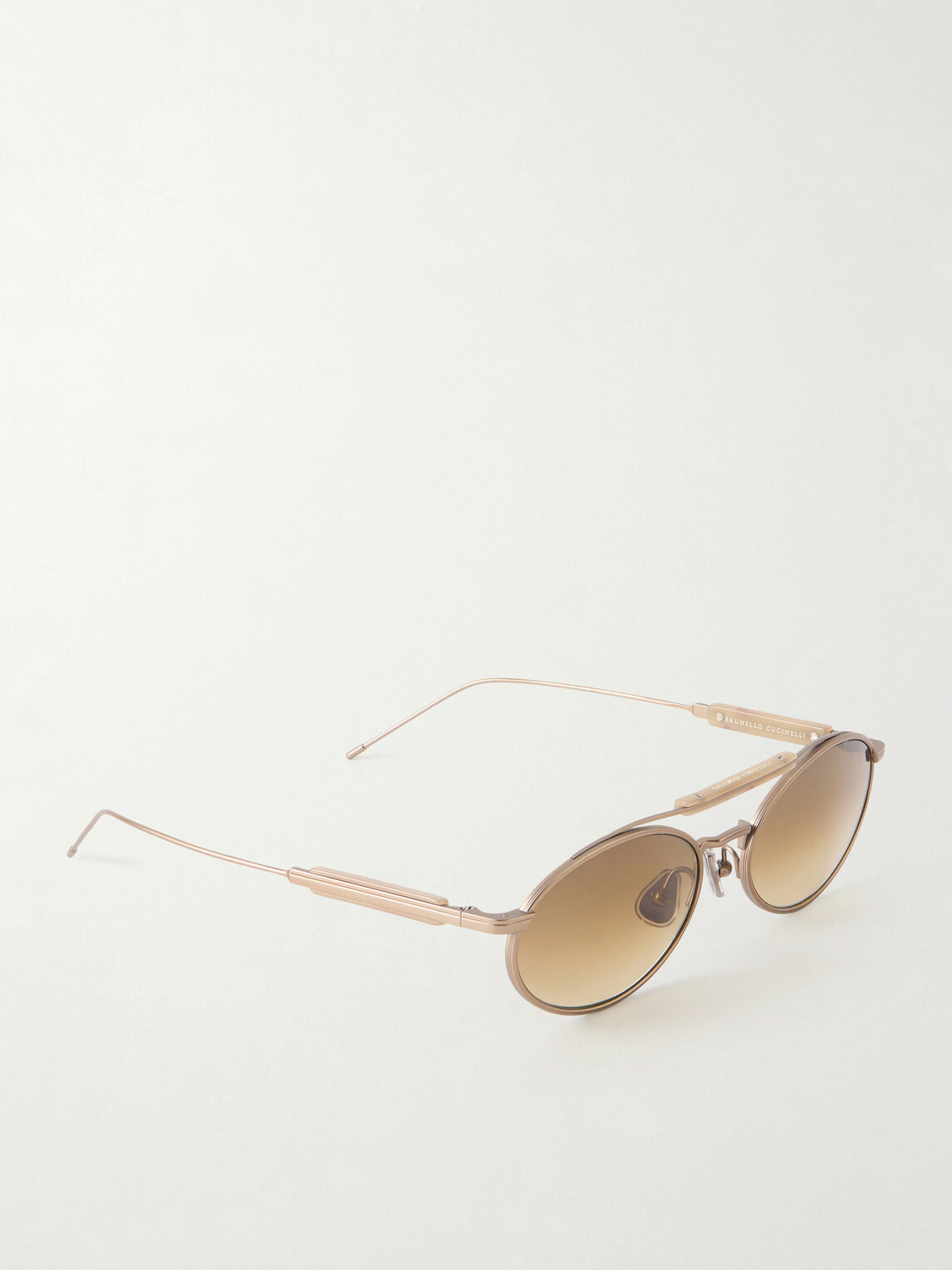 Brunello Cucinelli - Round-Frame Gold-Tone Sunglasses