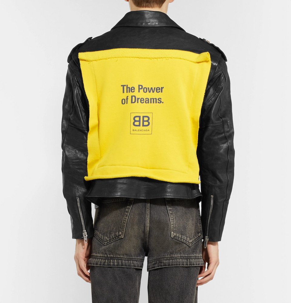 Golden Goose Word-print Leather Biker Jacket in Black for Men