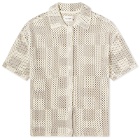 Honor the Gift Men's Crochet Vacation Shirt in Stone